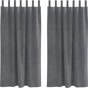 vidaXL Perdele opace 2 pcs Gri deschis 140 x 175 cm Catifea
