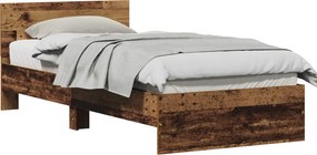 vidaXL Cadru de pat cu headboard Lemn vechi 75 x 190 cm Lemn compozit