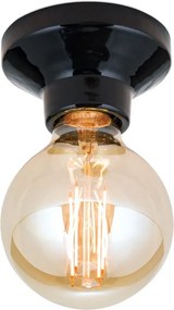 Mini Plafoniera din ceramica neagra FROST