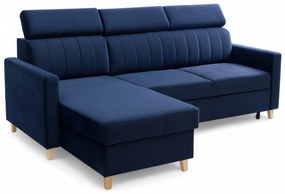 Colțar extensibil Vario universal dreapta/stânga - albastru marin catifea Bluvel 86