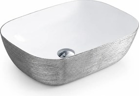 Lavoar baie pe blat 8217PS ceramica alba premium Argintiu