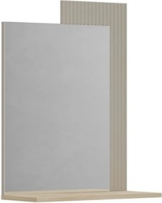 Oglinda de perete hol DOMINICA, grej/stejar, PAL laminat, 65x26x84 cm