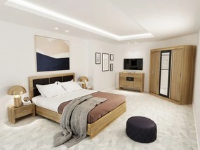 Dormitor Luna Ecoline, Dulap 3 Usi, Stejar Auriu