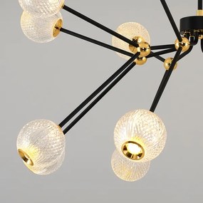 Lustru LED GELA pe tijă 16xLED/5W/230V 3000K negru/auriu