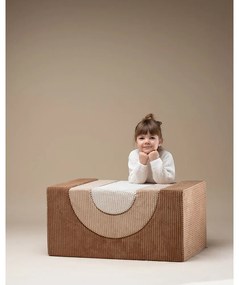 Teren de joacă din spumă maro 3 buc. din catifea reiată înălțime 37 cm 75x49 cm Rainbow Montessori – Wigiwama