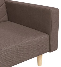 Canapea extensibila cu 2 locuri, 2 perne, gri taupe, textil Gri taupe, Fara scaunel pentru picioare Fara scaunel pentru picioare