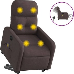 vidaXL Fotoliu electric masaj rabatabil cu ridicare maro închis textil