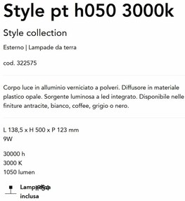 Stalp LED iluminat exterior Style pt h050 3000k cafeniu