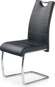 Scaun tapitat piele ecologica K211, negru/crom, 42x60x97 cm