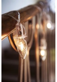 Instalație LED de exterior de extensie CONE FILAMENT 20xE10 14m transparent/alb cald IP44