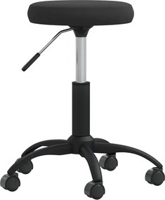vidaXL Scaun de birou pivotant, negru, catifea