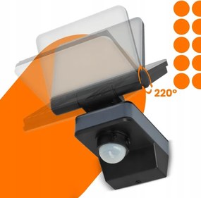 Reflector LED cu senzor de mișcare și de amurg LED/24W/230V 4200K IP54 negru