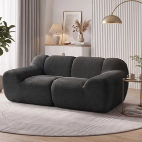 HOMCOM Canapea 2 Locuri din Chenille Fără Structură, cu Șezut Larg și Brațe Largi, 174x91x61 cm, Gri Închis | Aosom Romania