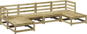vidaXL Set canapea de grădină, 6 piese, lemn de pin tratat