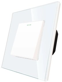 Intrerupator Simplu Mecanic cu Reset / Revenire LUXION cu Rama din Sticla