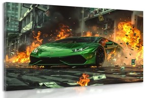 Tablou Lamborghini verde Huracan