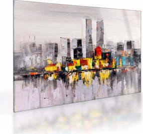 Tablou pe sticlă - Pictura orașului (70x50 cm)