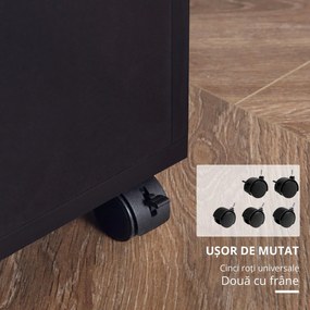 Vinsetto Dulap Mobil pentru Birou, Suport pentru Fax, Scanner, Imprimantă, cu 4 Roti, Design Modern, Negru | Aosom Romania