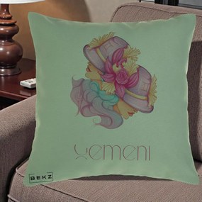 Perna Personalizata Zodie Gemeni, 40x40 cm, Verde, Husa Detasabila, Perna Inclusa, BEKZ®