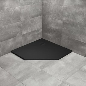 Cadita dus compozit pentagonala Radaway Kyntos PT 100x100 cm negru