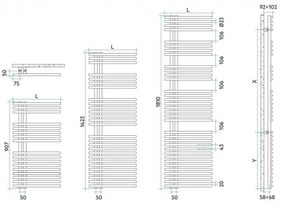 Calorifer portprosop, Irsap Funky, varianta stanga, 142.3x50cm, negru lucios