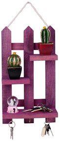 Suport chei din lemn 213Mo Violet 40x23x9 cm