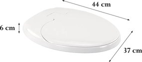 Capac de toaletă Rion Soft Close 2 în 1 cu reductor, plastic, alb