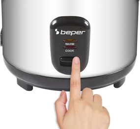 Aparat pentru gătit orez Beper 90.550, 400 W, 1 l, până la 625 g de orez, menținere a căldurii, oțel inoxidabil