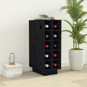 820975 vidaXL Dulap de vinuri, negru, 23x34x61 cm, lemn masiv de pin