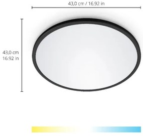 Plafonieră LED RGBW dimabilă SUPERSLIM LED/22W/230V Wi-Fi neagră WiZ