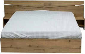 SET PAT MATRIMONIAL ELION,226X206X78 (160X200) CM,2 NOPTIERE INCLUSE,CULOARE STEJAR AURIU,PAL