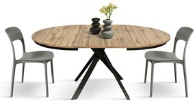 MASA ROTUNDA EXTENSIBILA LILA -PICIOR METALIC-BLAT RUSTIC - PICIOR NEGRU