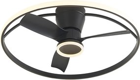 Ventilator de tavan negru incl. LED cu telecomandă - Steer