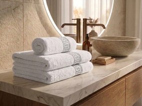 Prosop GREEK 50 x 90 cm alb, 100% bumbac