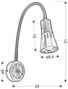 Veioză flexibilă ARENA 1xE14/40W/230V negru