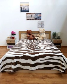 Patura Dubla Sarar Battaniye, Zebra, Alb / Maro, 200x240 cm, PSB-03