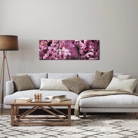 Tablou - Sakura roz (cu ceas) (90x30 cm)