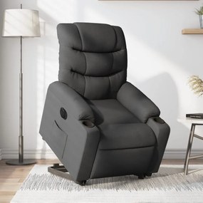 vidaXL Fotoliu electric rabatabil cu ridicare, gri închis, textil