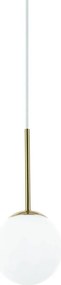 Pendul baie, metal auriu cu glob de sticla alba Bao IP44