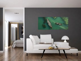 Tablou - Pescarii de pe râu (120x50 cm)