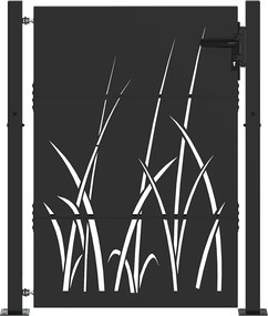 vidaXL Poartă de grădină Negru 100 x 125 cm Oțel vopsit în pulbere