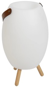 Lampă de podea albă 40,5 cm, incl. LED și difuzor, cu intensitate reglabilă, RGBW IP44 cu telecomandă - Apolo