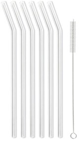 Set 6 paie din sticlă Vialli Design, lungime 23 cm, alb