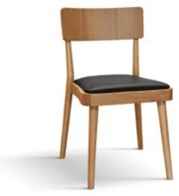 Scaun Lola, structura lemn fag si piele ecologica - LEMN NATUR