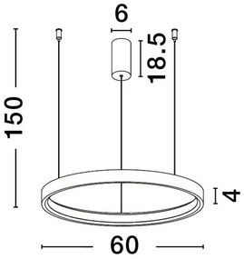 Lustra LED circulara PERRINE 60cm, maro