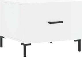 vidaXL Măsuță de cafea, alb extralucios, 50x50x40 cm, lemn compozit