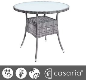 Deuba Masă de ratan Ø80 cm - gri