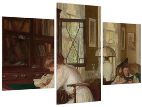 Tablou - Edmund Tarbell, Josephine and Mercie, reproducere (90x60 cm)