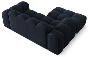 Colțar albastru închis cu tapițerie din chenille (cu colț pe partea stângă/cu șezlong) Treno – Cosmopolitan Design