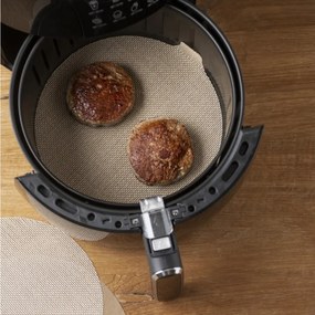 Set 2 paduri pentru friteuza NoStik 1EEE774, 23.5/25.5 cm, Reutilizabile, Acoperire antiaderenta, Bej
